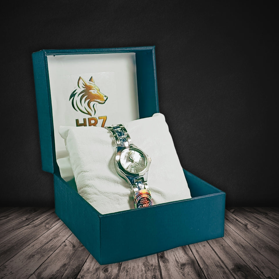 Positif Royal Silver & Rose Gold Couple Watch Set