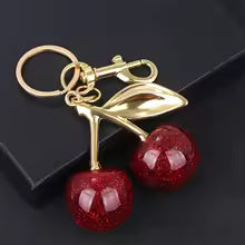 Cherry charm keychain for bag