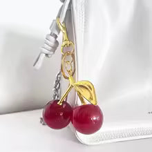 Cherry charm keychain for bag